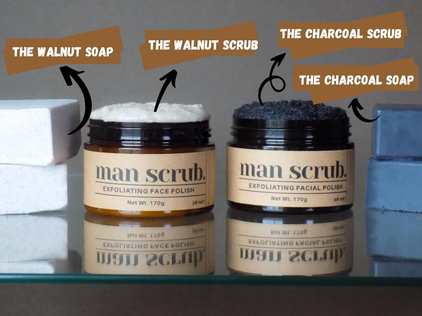 - Face Scrub for Men - Walnut Exfoliating Face Sugar Scrub - Walnut Powder, Pumice, Sugar - for Oily Acne Prone Skin Types