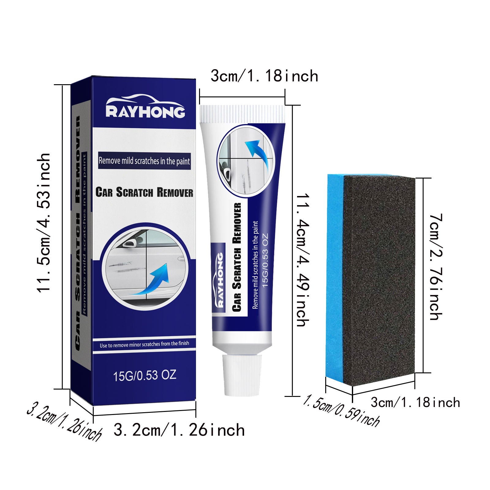 Rayhong car scratch remover, scratch remover, polishing agent, paint surface refurbishment, repainting, scratch removal, wax scratch removal