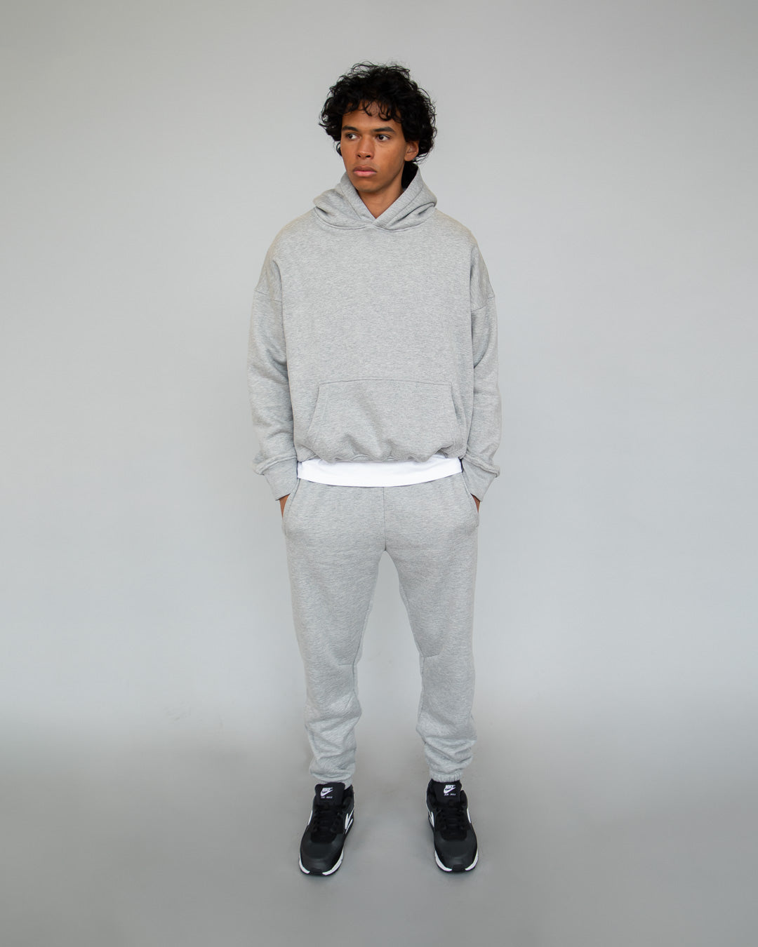 Drop Shoulder Hoodie - Grey