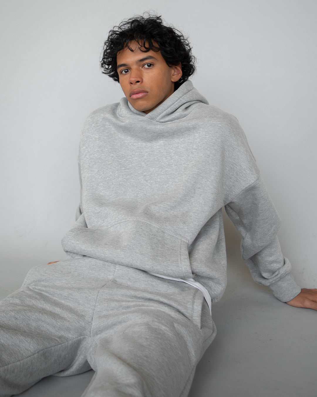 Drop Shoulder Hoodie - Grey