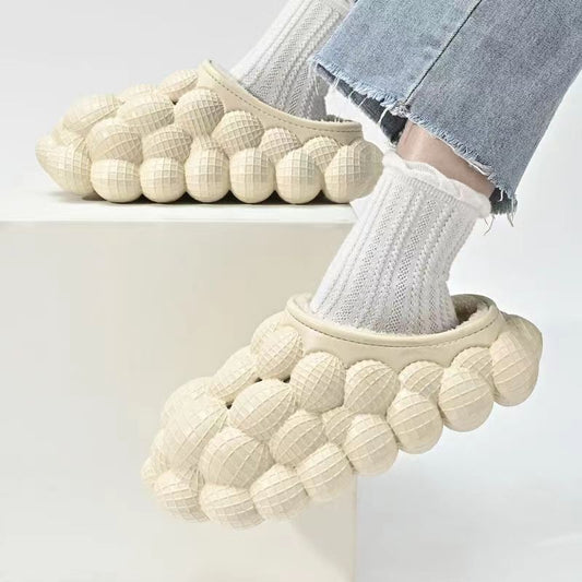 Cotton Slippers Winter Indoor Outdoor Non-slip Bubble