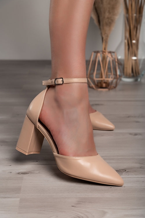 High-heeled shoes, beige