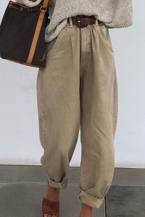 High Waisted Long Pant, Khaki