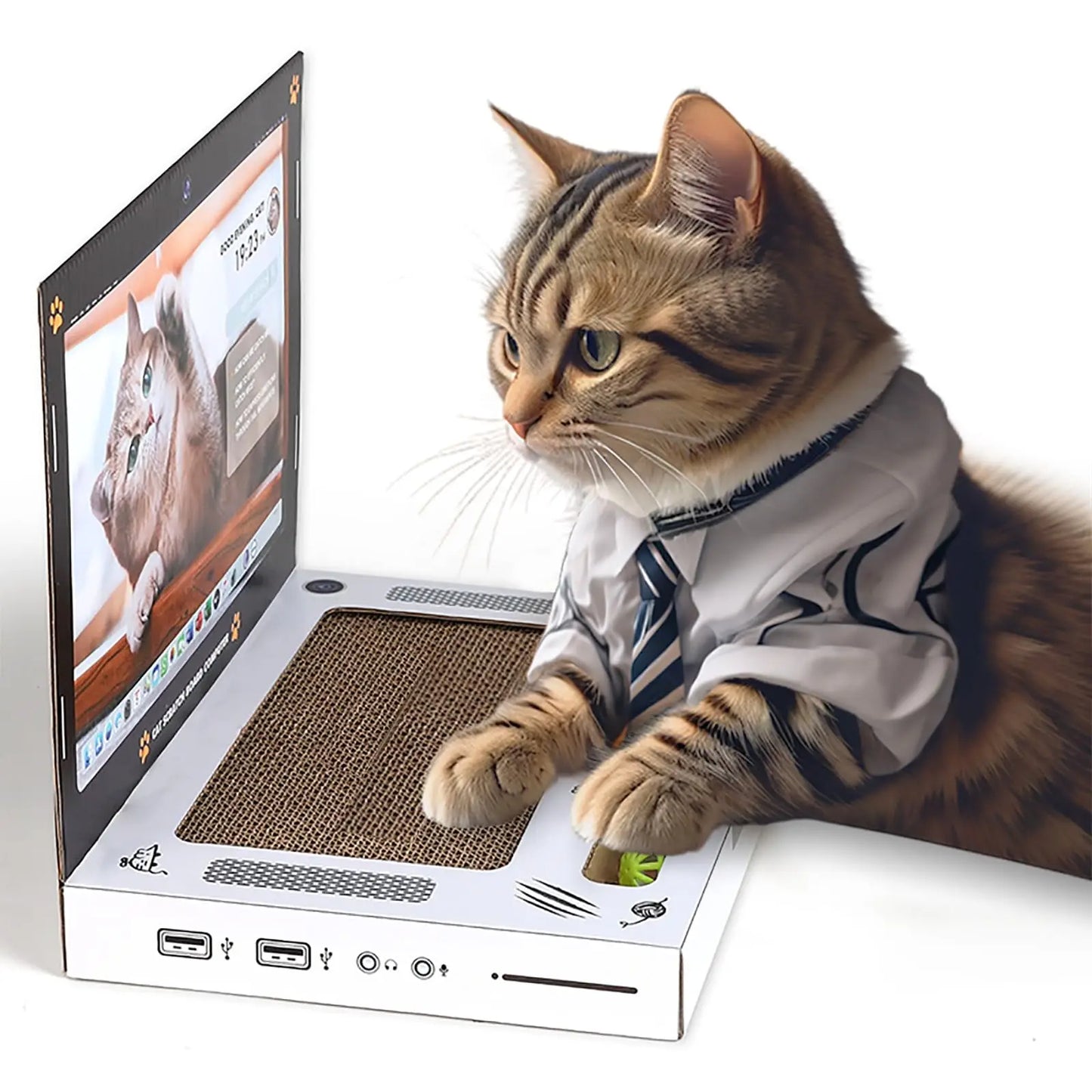 Cat Scratching Board Laptop