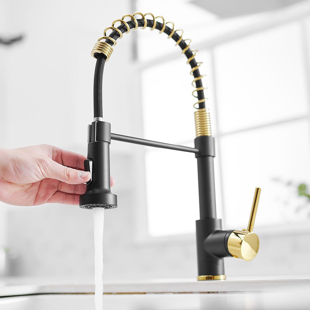 Commercial Kitchen Faucet with Pull Down Sprayer, Single Handle Single Lever Kitchen Sink Faucet