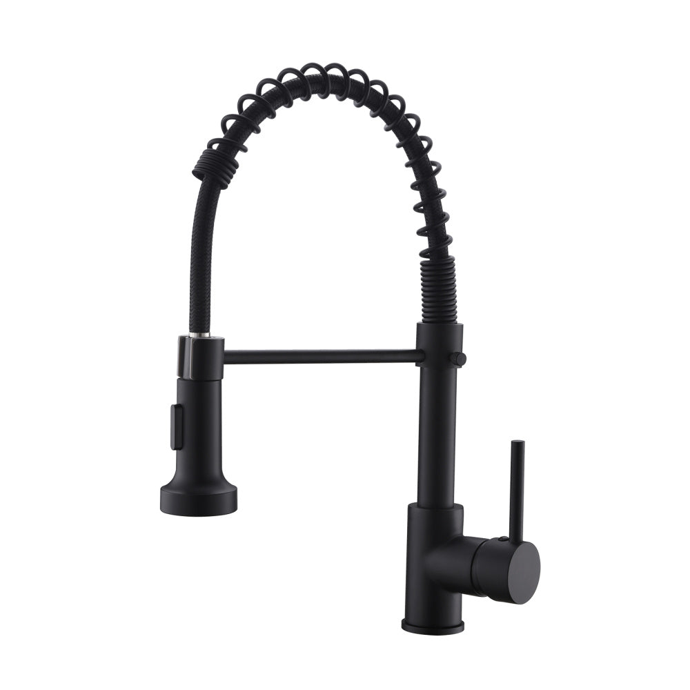 Commercial Black Kitchen Faucet with Pull Down Sprayer, Single Handle Single Lever Kitchen Sink Faucet