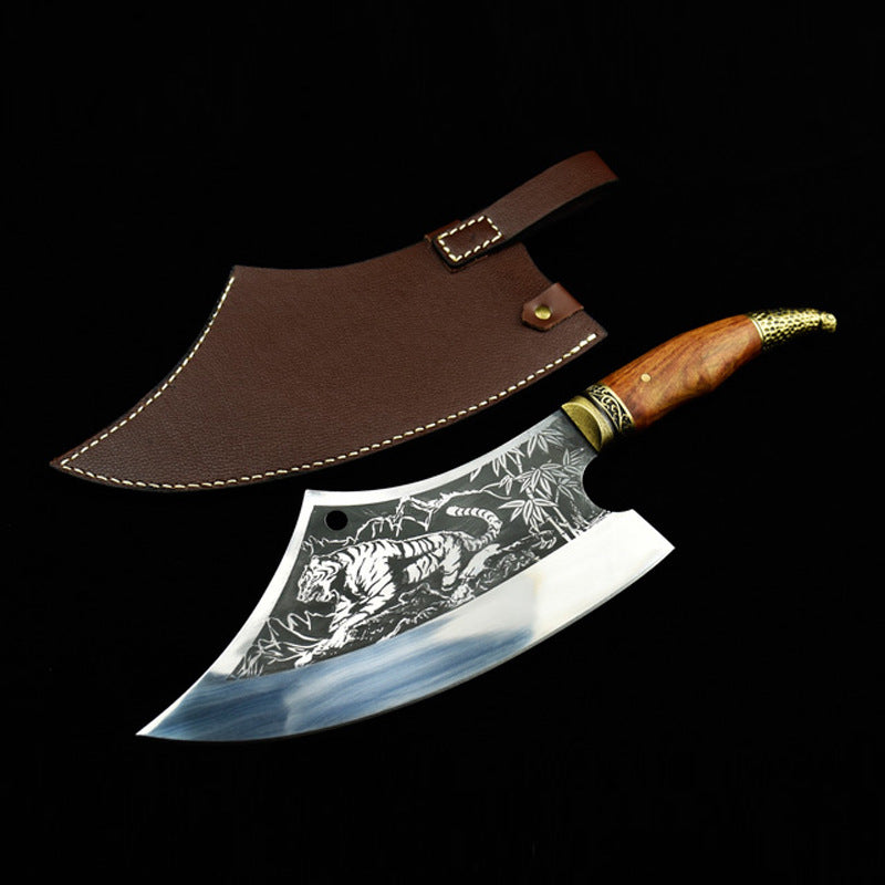 Household Kitchen Knife Hand-forged Slicing Knife Chopping Knife Ghost Hand-made Sharp Bone Knife Arc Chef Kitchen Knife