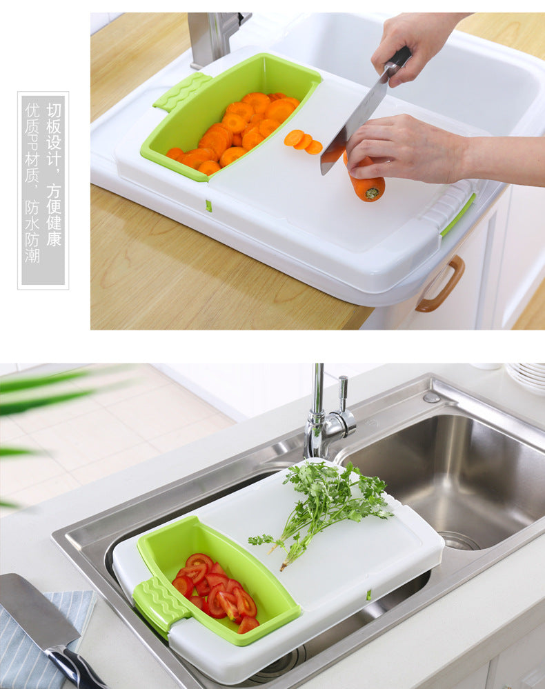 Creative Desktop Plastic Sorting Rack Kitchen Telescopic Draining Basket Portable Draining Telescopic Cutting Board Rack