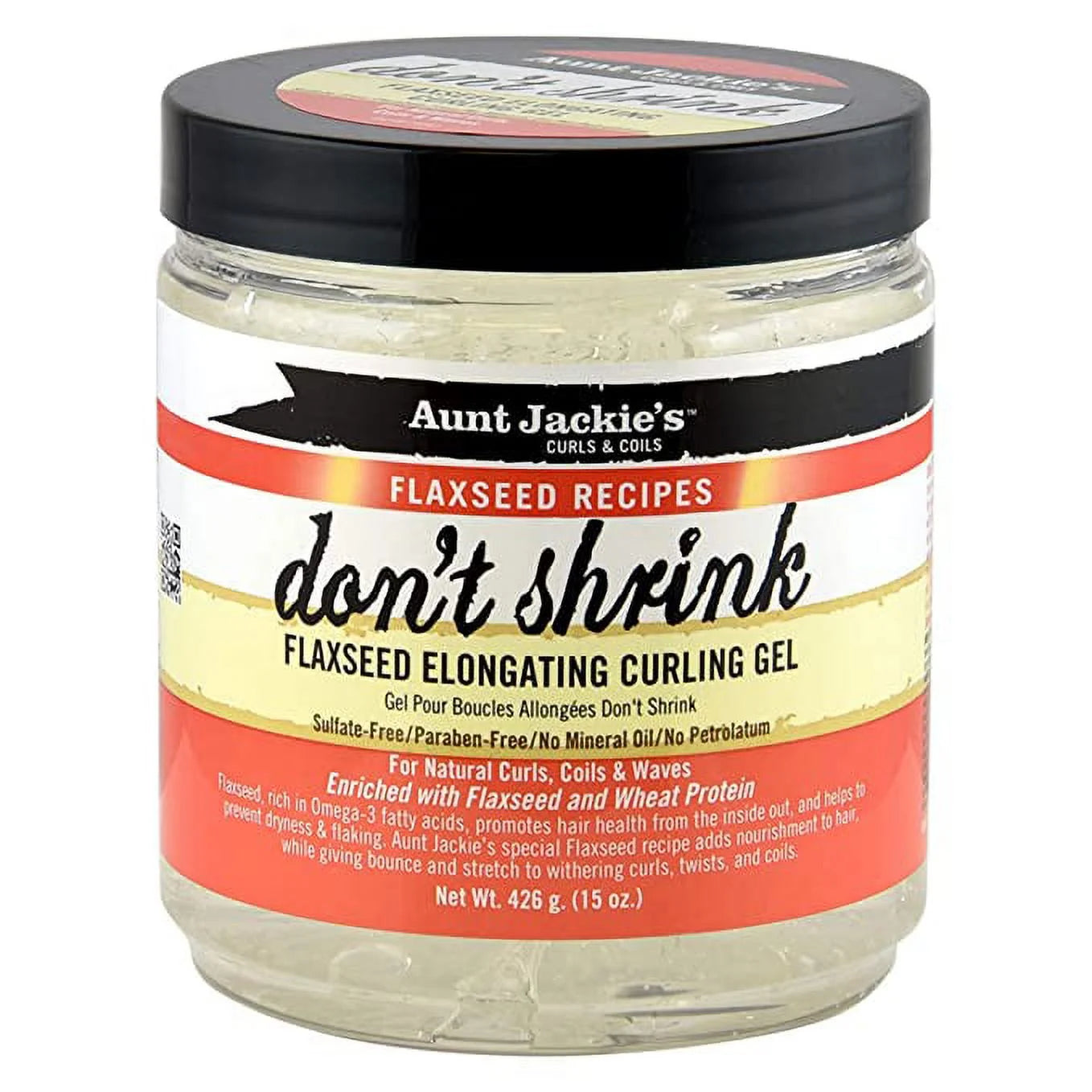 Flaxseed Recipes Don'T Shrink Elongating Hair Curling Gel for Natural Curls, Coils and Waves, Helps Prevent Dryness and Flaking, 15 Oz