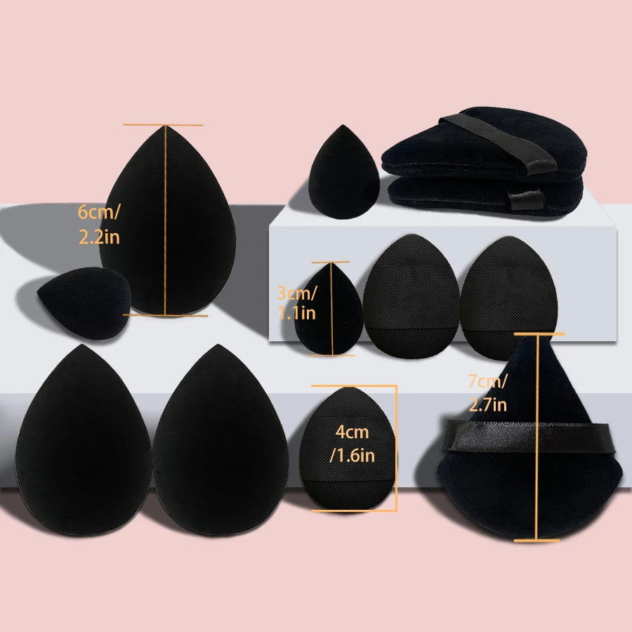 12Pcs Makeup Tool Set Size Size Giant Soft Makeup Egg Makeup Powder Suitable for Base Makeup Corner Makeup Setting Novice Makeup