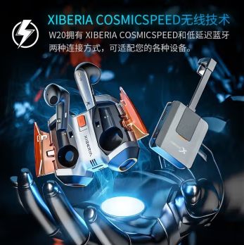 Siberia (XIBERIA) W20 True Wireless Gaming Bluetooth Headset In-Ear Mobile Gaming E-Sports Headset 2.4G Dual-mode Low Latency Noise Canceling Chicken Headset Apple Huawei Android Universal W20 Time And Space Orange Shadow [Ultimate Edition Orange]