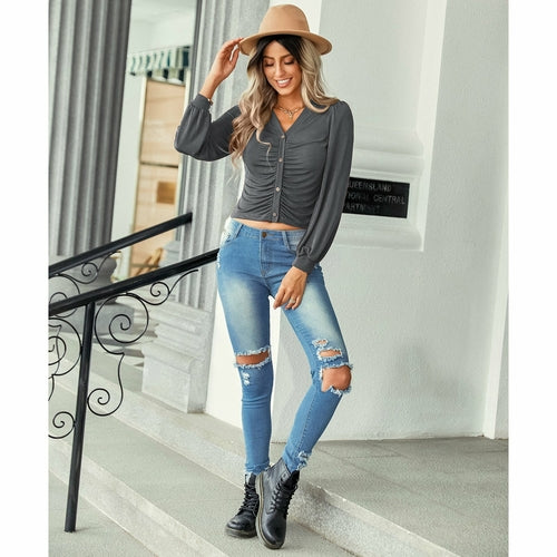 Short Top Women's New Slim Slim Knitted Sweater