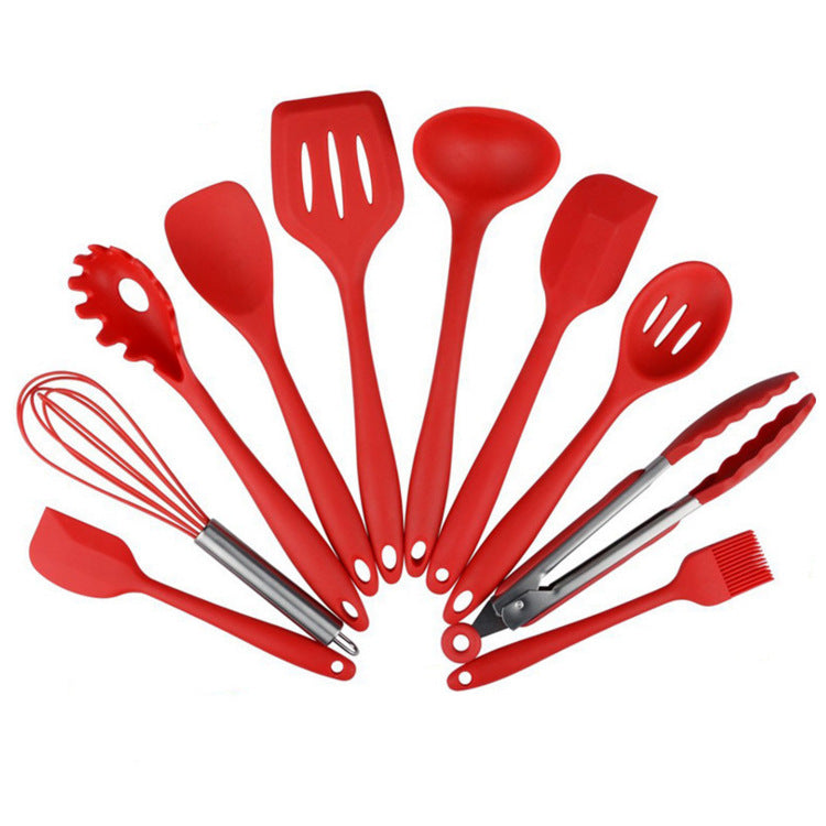 Non-stick Pan Silicone Kitchen Utensils 10-piece Set Kitchen Gadgets Cooking Spoon Shovel Silicone Kitchen Utensils 10-piece Set