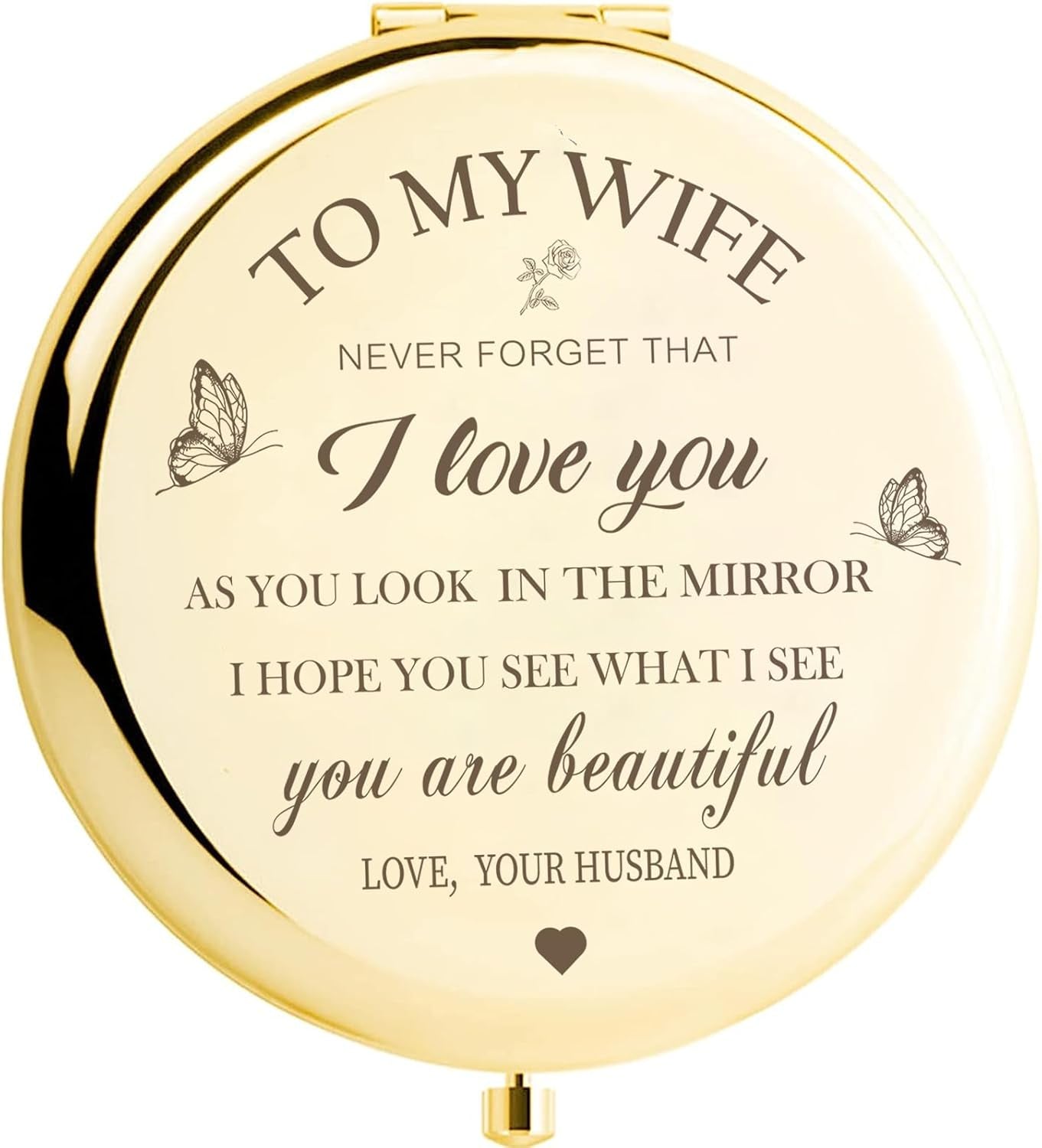 Tvyes Gifts for Wife Compact Mirror, Birthday Gift for Wife, Anniversary for Wife, Romantic Gifts for Her Wedding Anniversary, Valentines Day, Christmas