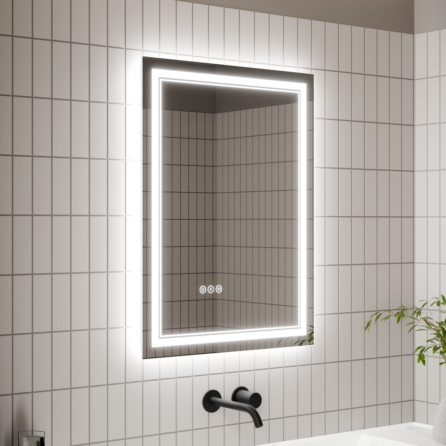 LED Bathroom Vanity Mirror with Light, 24x 32 inch, Anti Fog, Dimmable,Tricolor temperature，Backlit &amp; Frontlit，Both Vertical and Horizontal Wall Mounted Vanity Mirror(24x32)