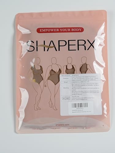 SHAPERX Women's Shapewear Bodysuit Tummy Control Body Shaper Seamless Sculpting Snatched Waist Body Suit