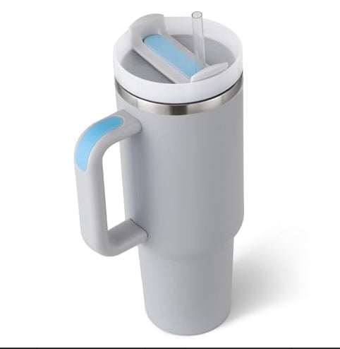 40oz Straw Coffee Mug With Handle Portable Car Stainless Steel Water Bottle Large Capacity Travel Bisphenol FREE