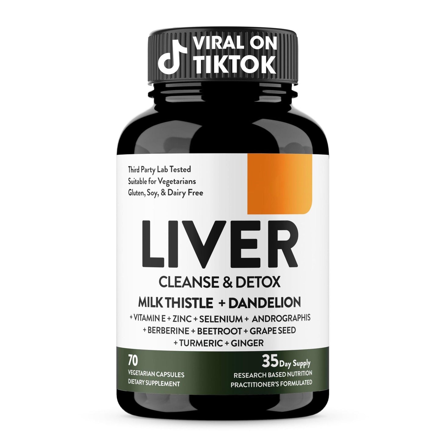 Liver Cleanse &amp; Detox Supports 11 IngredientBlend Milk Thistle, Dandelion, Turmeric, GingerExtract, Beet, Zinc, Vitamin E, Selenium, GrapeSeed. liver detox vitamin liver