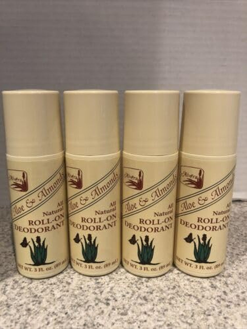 All Natural Roll-On Deodorant Aloe & Almonds - 3 Fl Oz, 4 Pack