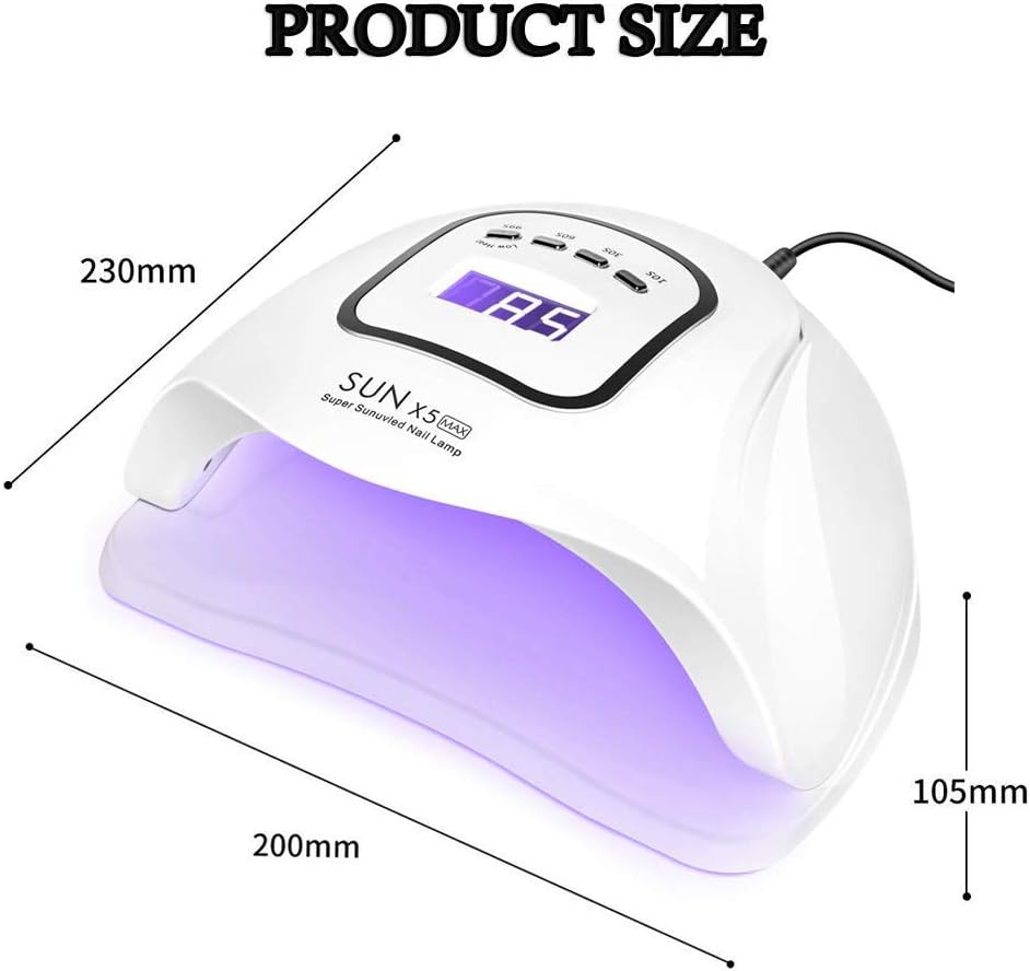 UV LED Nail Lamp 150W, Professional Nail Dryer Gel Polish Light, UV Nail Light With 4 Timer Setting, Nail Polish Curing Gel LED Dryer, Professional Nail Art Tools With Automatic Sensor, LCD Display