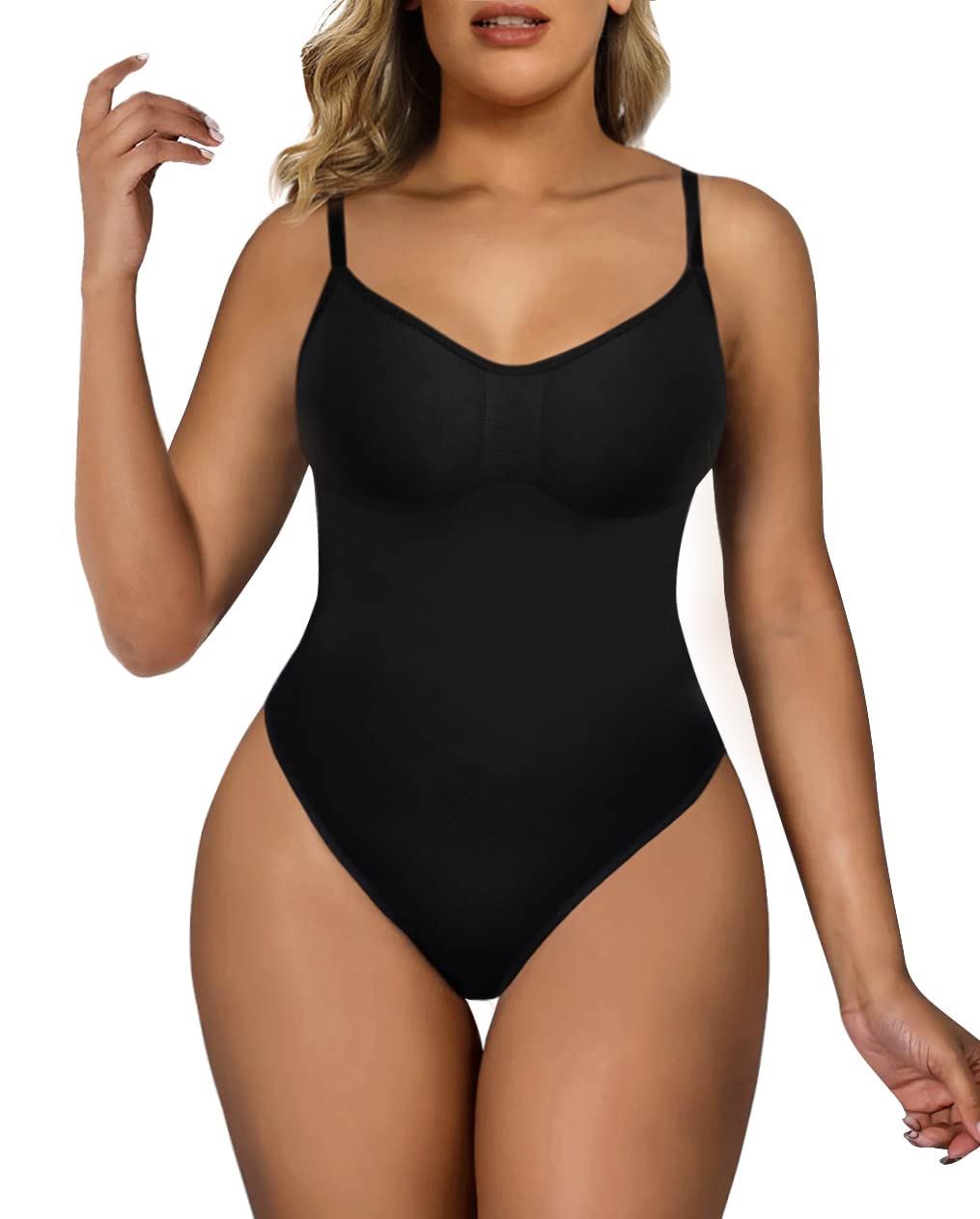 SHAPERX Women's Shapewear Bodysuit Tummy Control Body Shaper Seamless Sculpting Snatched Waist Body Suit