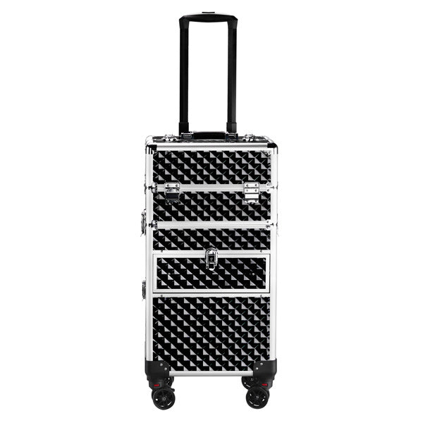 2-in-1 With Sliding Rail, Front Pull Flat, Left Pull Detachable Universal Wheel, Aluminum Makeup Case