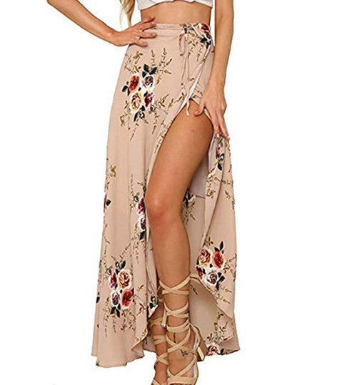 Bohemian Skirt Irregular Split Beach Skirt for Women