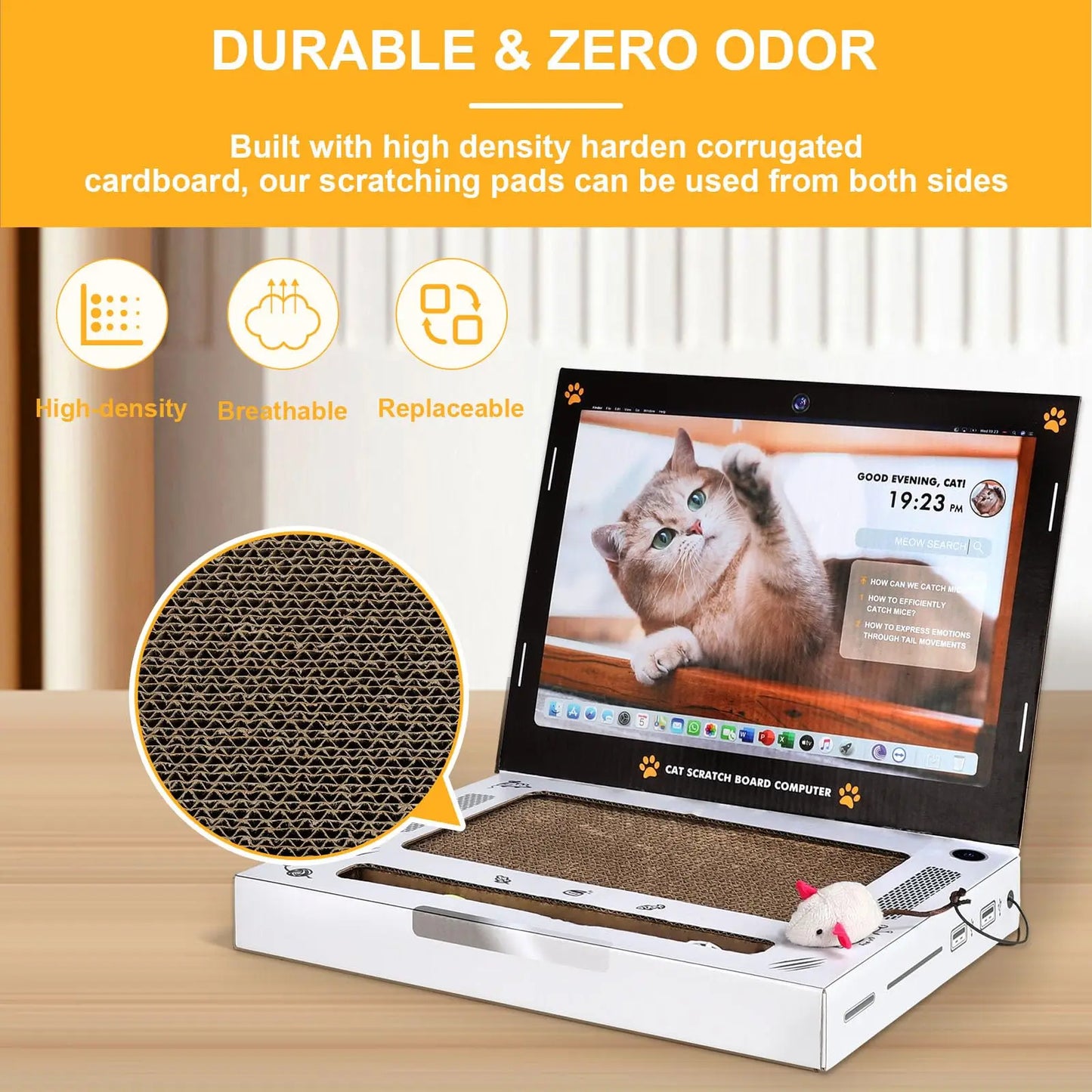 Cat Scratching Board Laptop