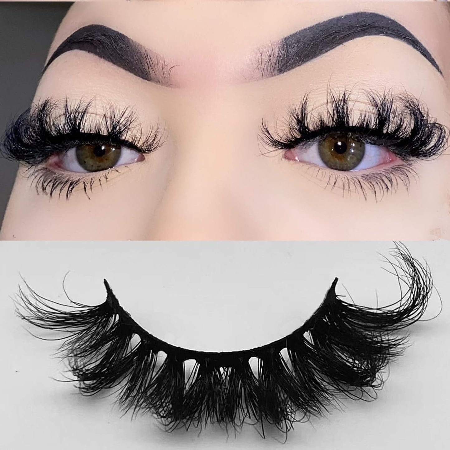 5D Mink Lashes Russian D Curl Lash Fluffy Volume Style False Eyelash Soft Natural Look Cat Eyelashes 1 Pair 18MM