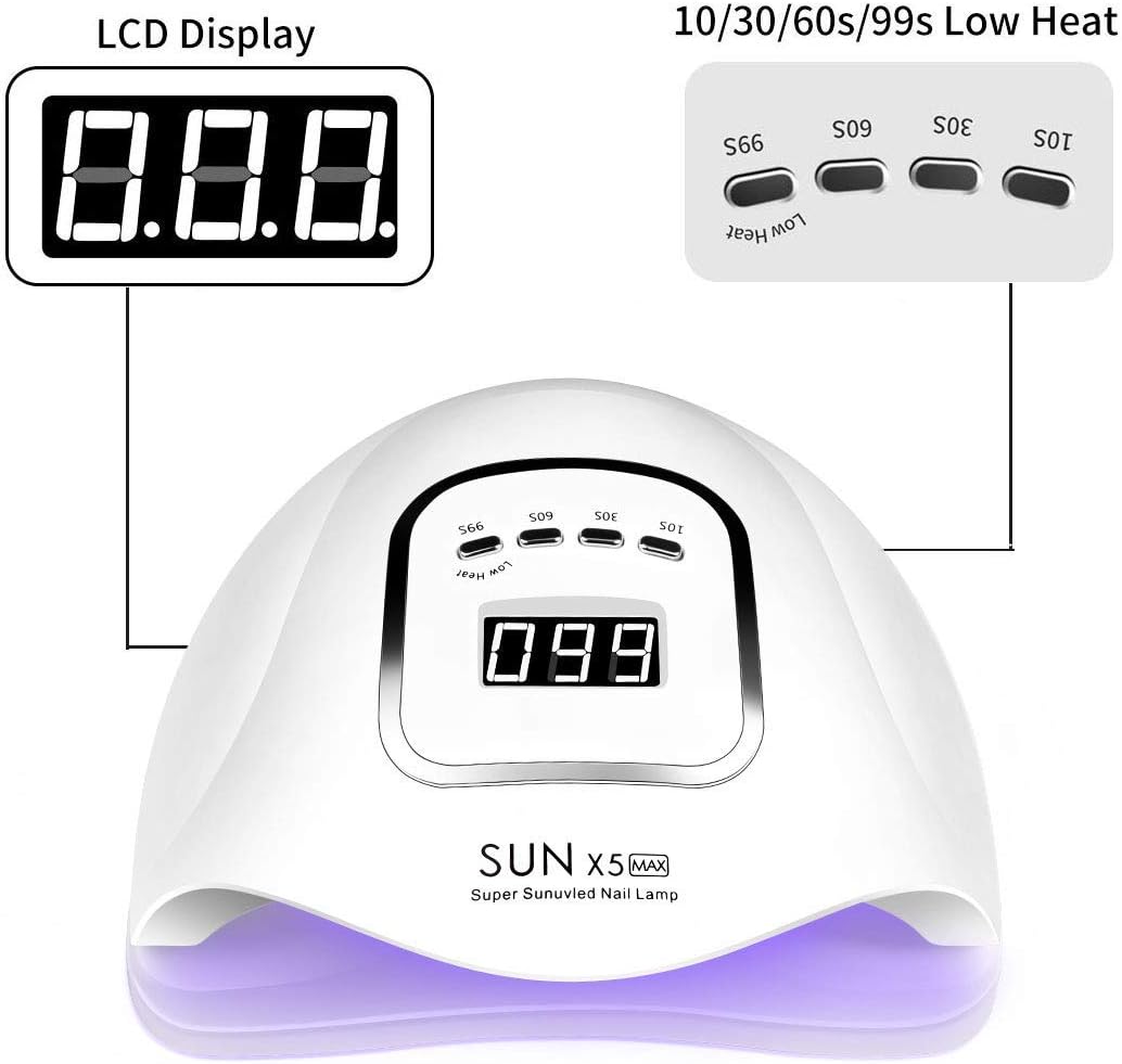 UV LED Nail Lamp 150W, Professional Nail Dryer Gel Polish Light, UV Nail Light With 4 Timer Setting, Nail Polish Curing Gel LED Dryer, Professional Nail Art Tools With Automatic Sensor, LCD Display