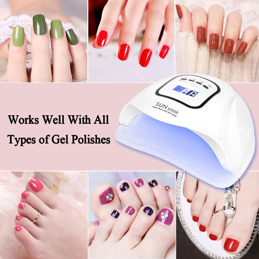 UV LED Nail Lamp 150W, Professional Nail Dryer Gel Polish Light, UV Nail Light With 4 Timer Setting, Nail Polish Curing Gel LED Dryer, Professional Nail Art Tools With Automatic Sensor, LCD Display