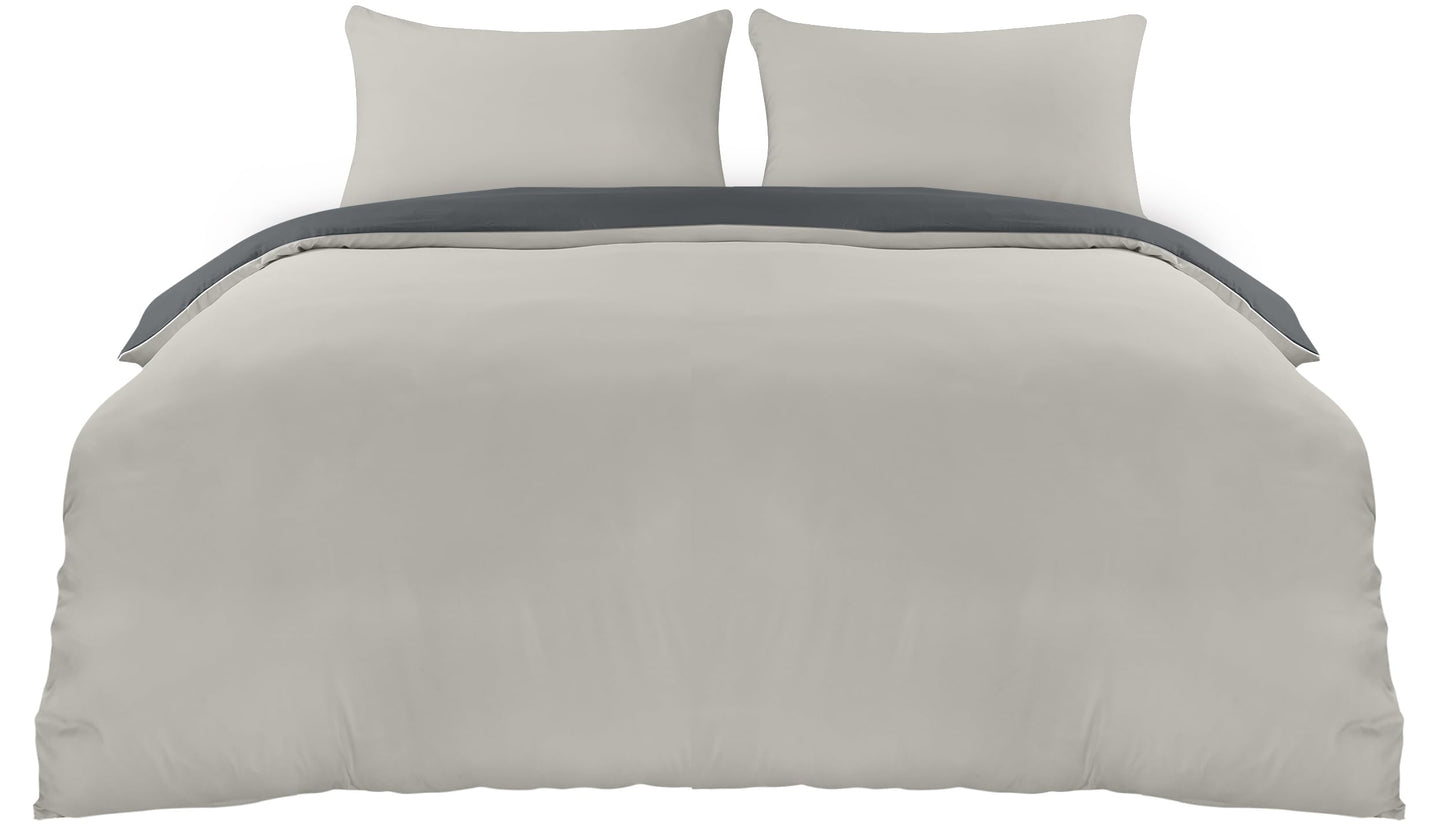 Utopia Bedding Duvet Cover Double - Soft Microfibre Polyester - Bedding Quilt Cover Set, with Pillow cases (Grey)