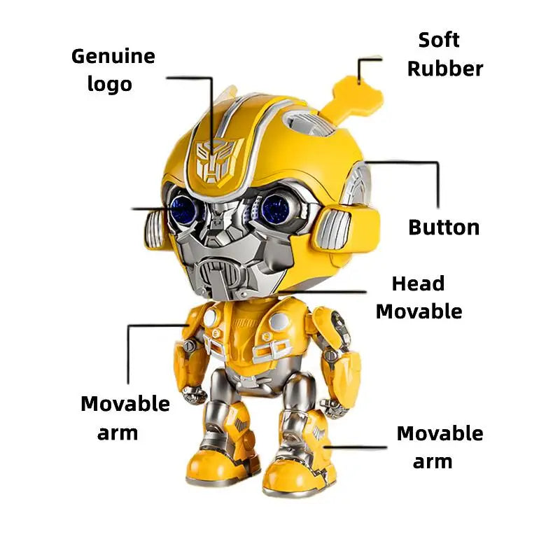 Transformation Robot Toy 10Cm Acousto-Optic Bumblebee Optimus Prime Action Figure Collection Model Toys Gifts for Children