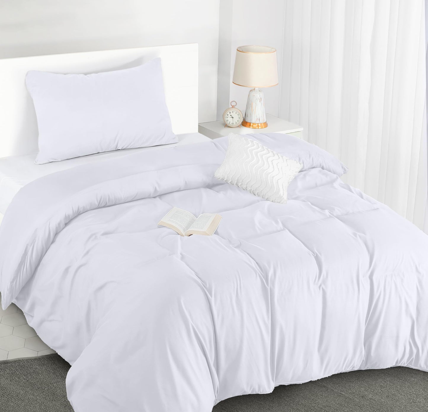 Utopia Bedding Duvet Cover Double - Soft Microfibre Polyester - Bedding Quilt Cover Set, with Pillow cases (Grey)