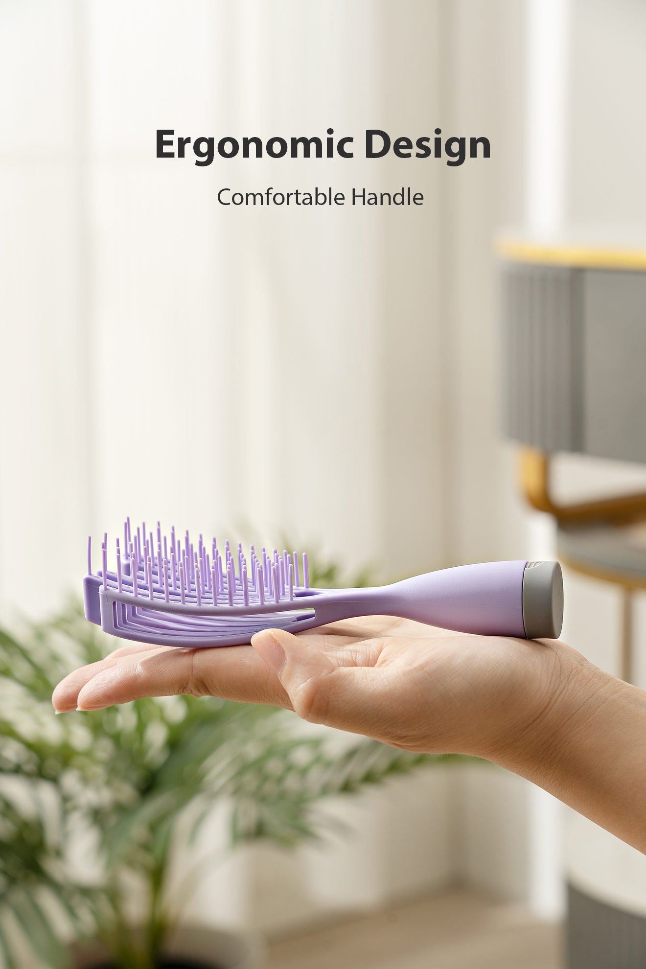 1pc Massage Hair Comb - Elastic Scalp Massage Comb, Wet Dry Dual Purpose Comb, Hollow Out Hair Brush - Haircare Heatless Tool for Women and Men