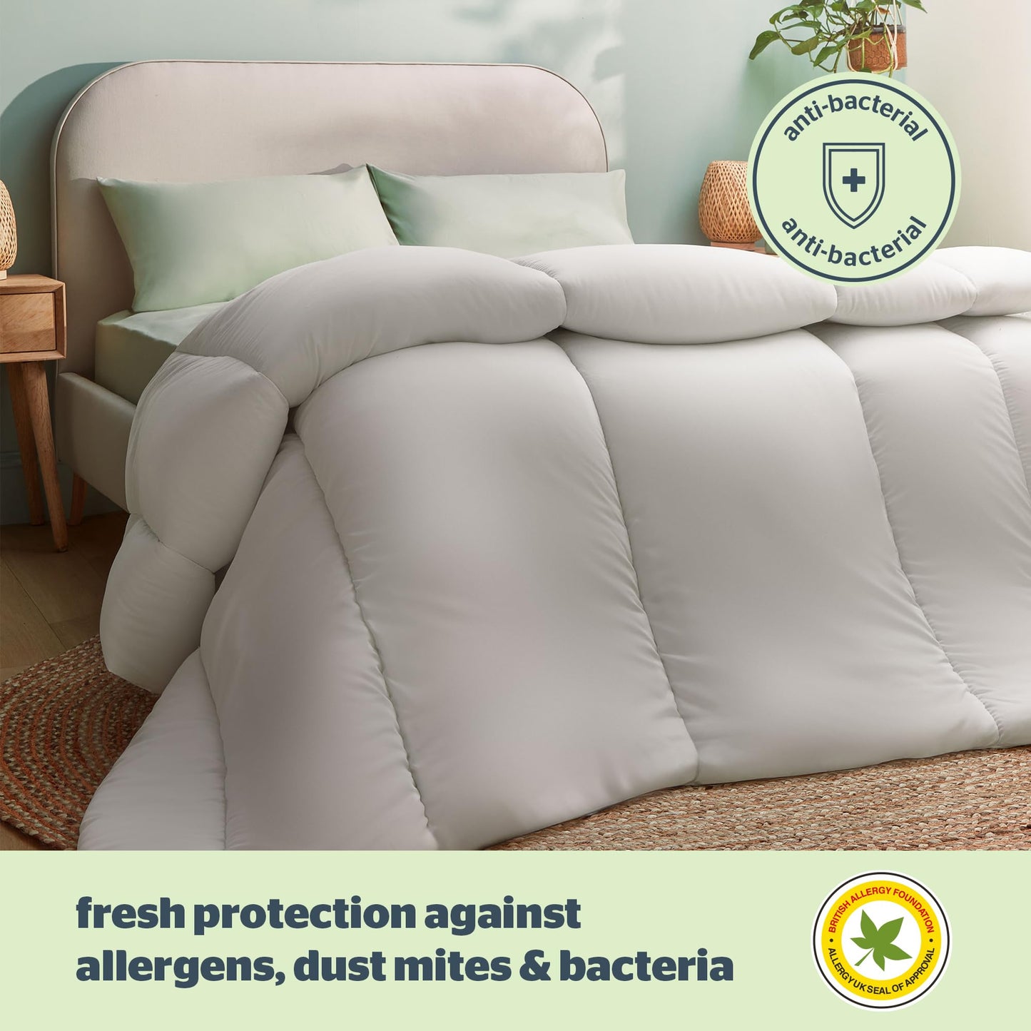 Silentnight Anti Allergy Double Duvet 10.5 Tog - All Year Round Winter Quilt Duvet Anti-Bacterial and Machine Washable with Allergy UK Approved Anti Allergy Fibres - Double Bed