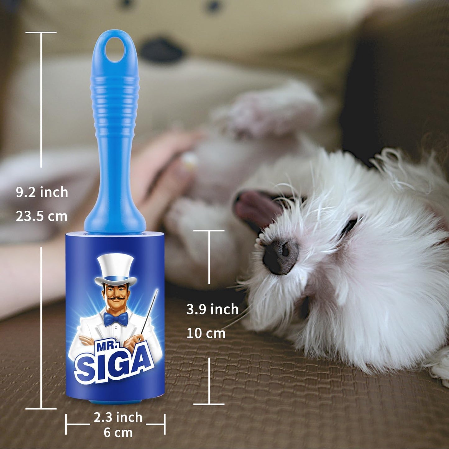 MR.SIGA Extra Sticky Lint Roller Pet Hair Remover with Easy Tear Sheets, 450 Sheets in Total, 5-Pack, Blue