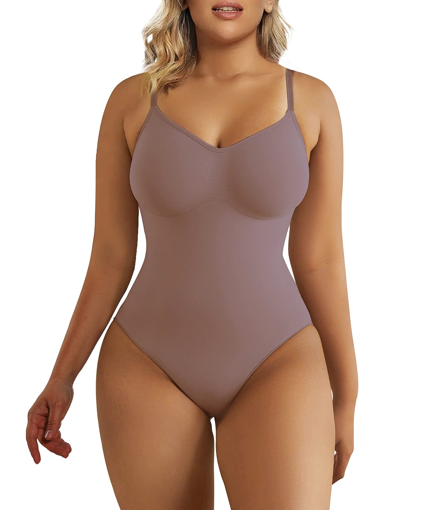 SHAPERX Women's Shapewear Bodysuit Tummy Control Body Shaper Seamless Sculpting Snatched Waist Body Suit