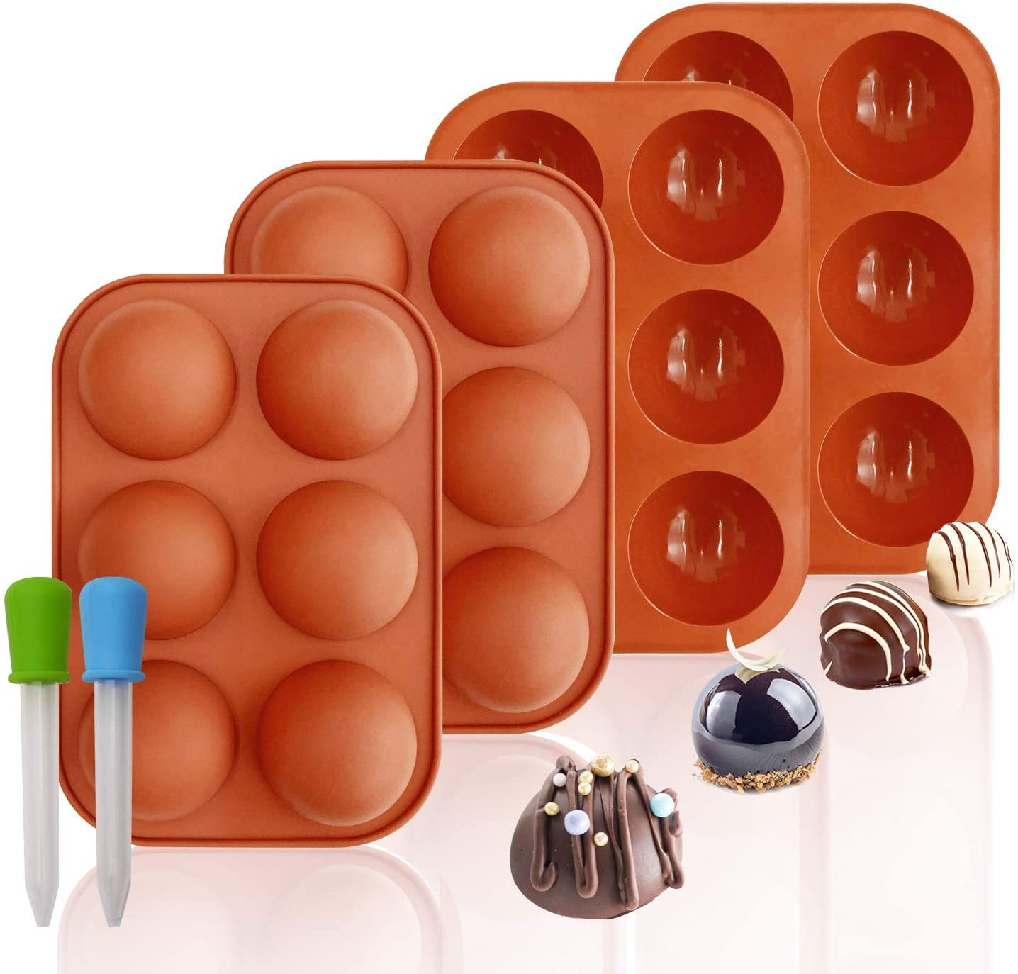 6-piece Semicircular Chocolate Mold 6-piece DIY Creative Cake Mold Jelly Pudding Mold