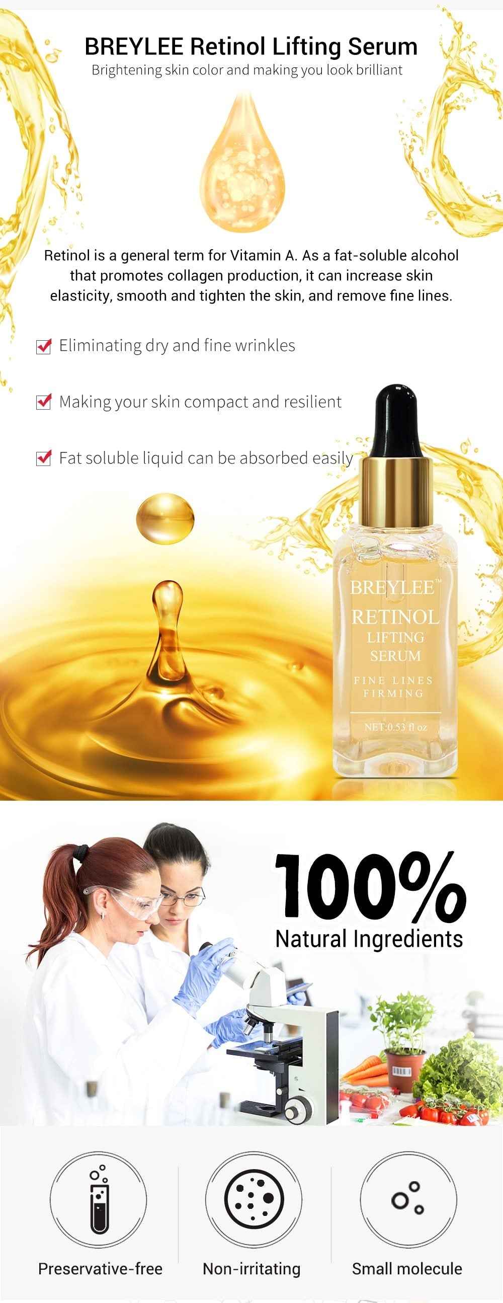 Retinol Lifting Firming  Face Collagen Essence Serum