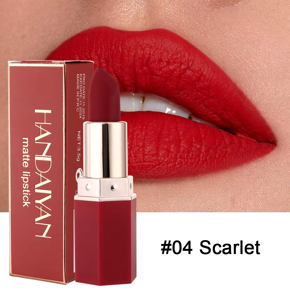 6-Color Matte Lipstick , Non-Fading, Non-Stick Cup Long-Lasting Velvet Finish, Smooth Matte Lip Color Waterproof Smudge-Proof