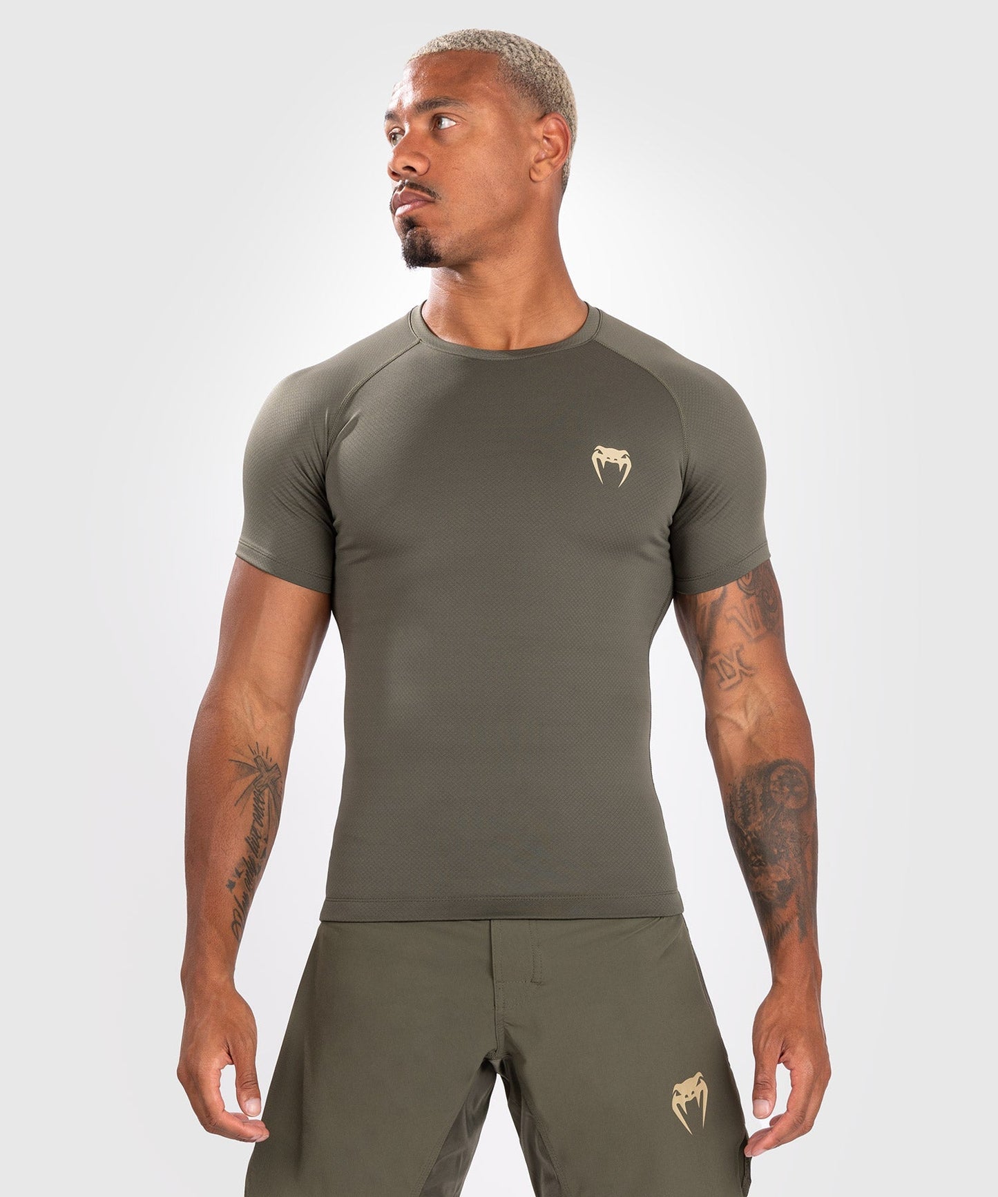 Venum Contender Herren Kurzarm Rashguard - Khaki