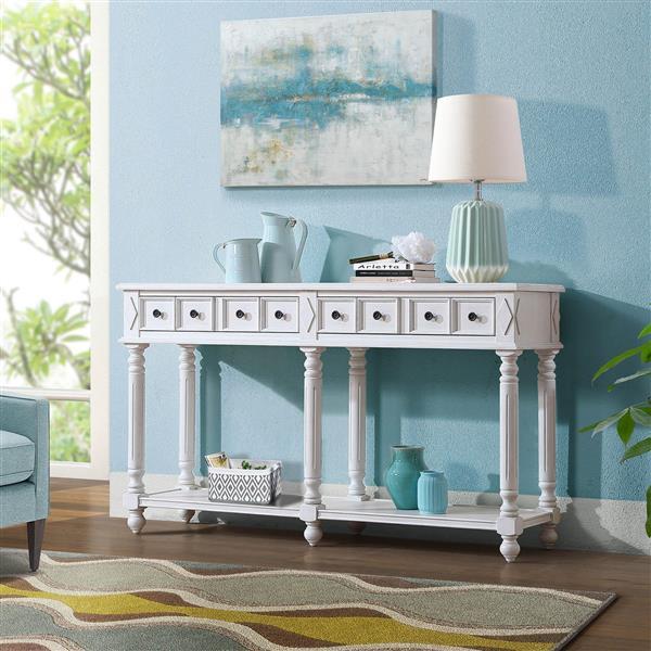 Inch Long Sofa Table With 2 Drawers Of The Same Size And Bottom Storage Rack