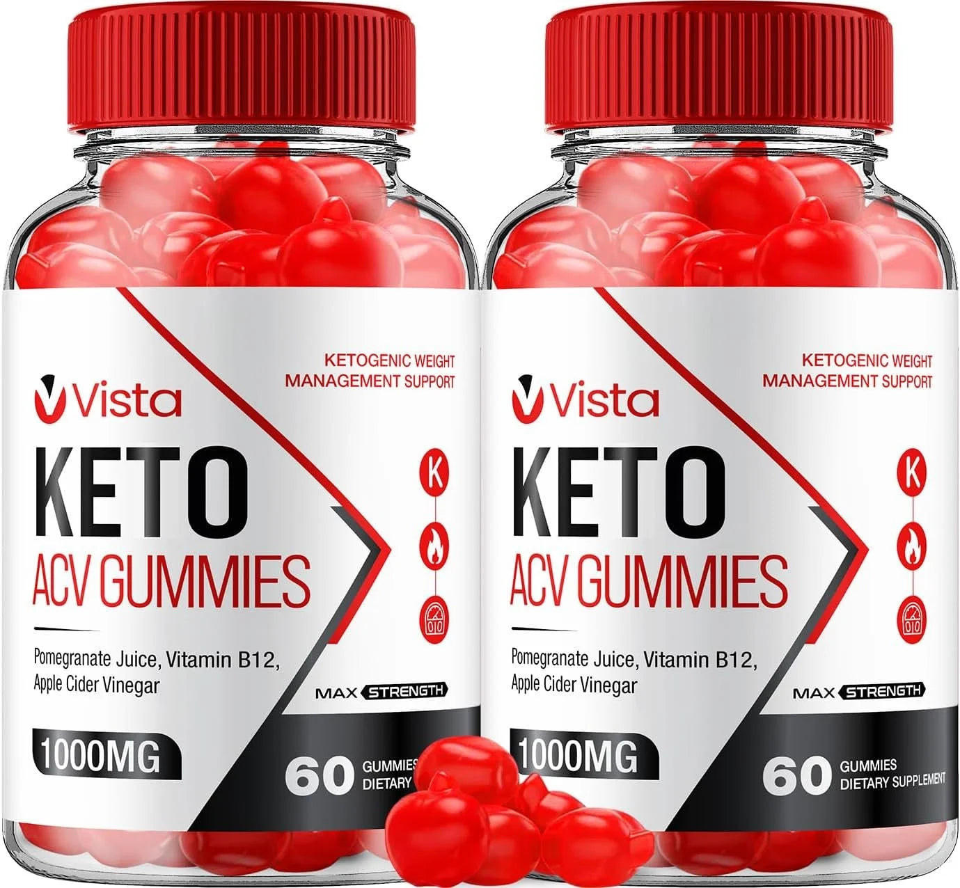 2 Pack  ACV Gummies - Official - Keto Vista ACV Advanced Formula plus Apple Cider Vinegar Dietary Supplement B12 Beet Root Juice Men Women 120 Gummies