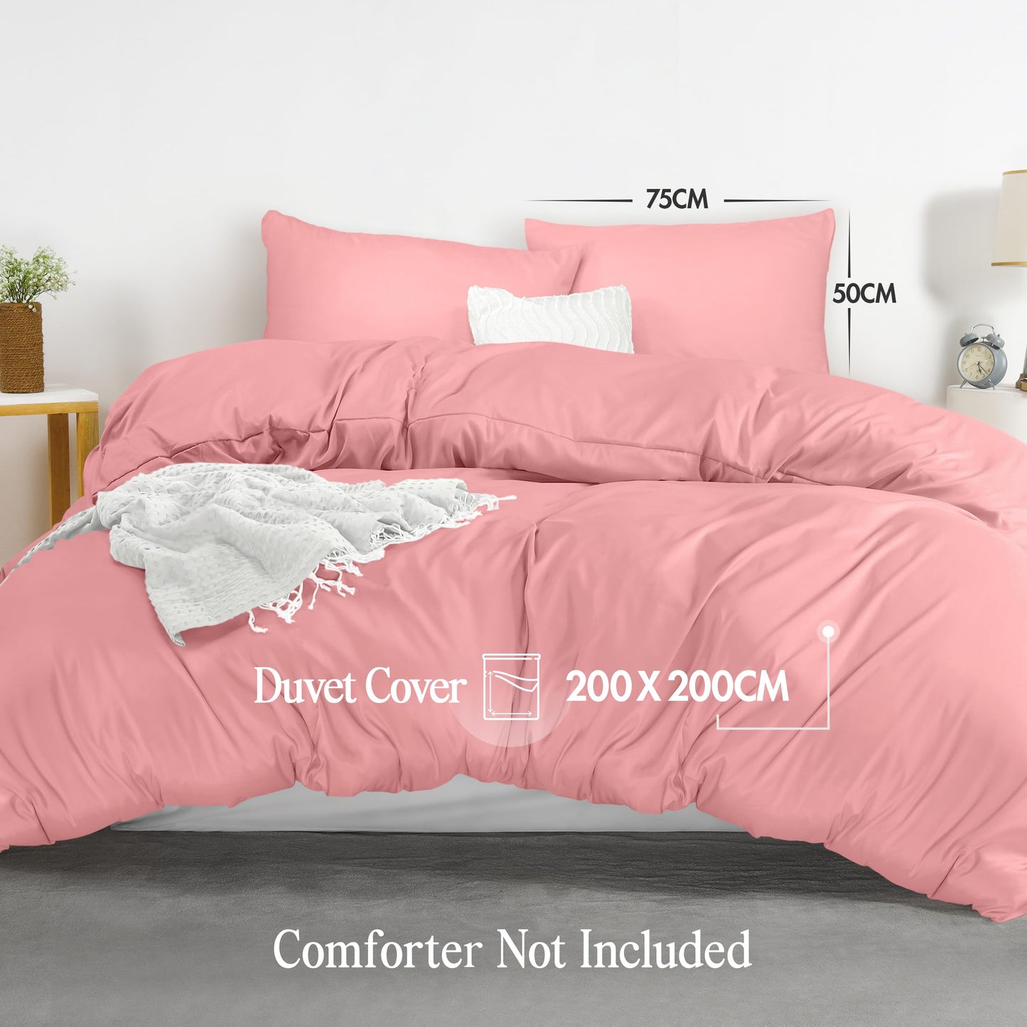 Utopia Bedding Duvet Cover Double - Soft Microfibre Polyester - Bedding Quilt Cover Set, with Pillow cases (Grey)