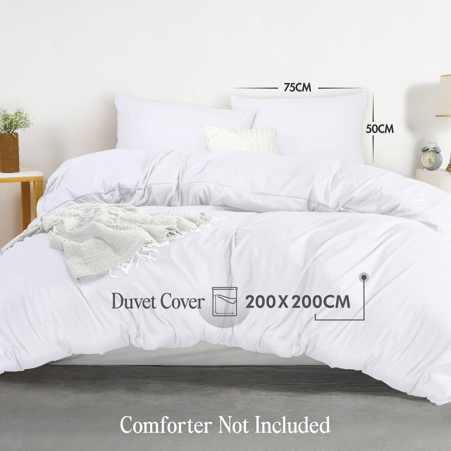 Utopia Bedding Duvet Cover Double - Soft Microfibre Polyester - Bedding Quilt Cover Set, with Pillow cases (Grey)