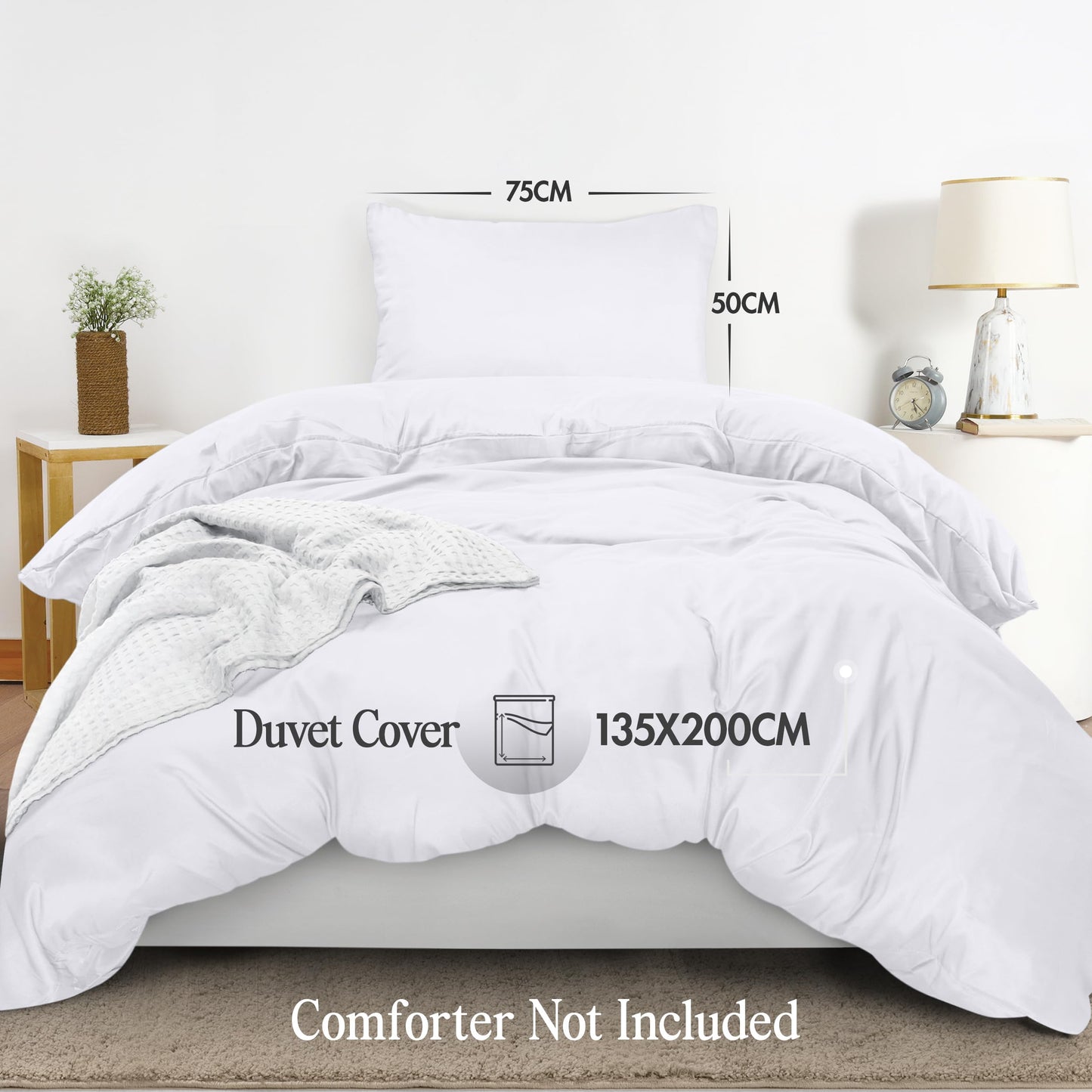 Utopia Bedding Duvet Cover Double - Soft Microfibre Polyester - Bedding Quilt Cover Set, with Pillow cases (Grey)