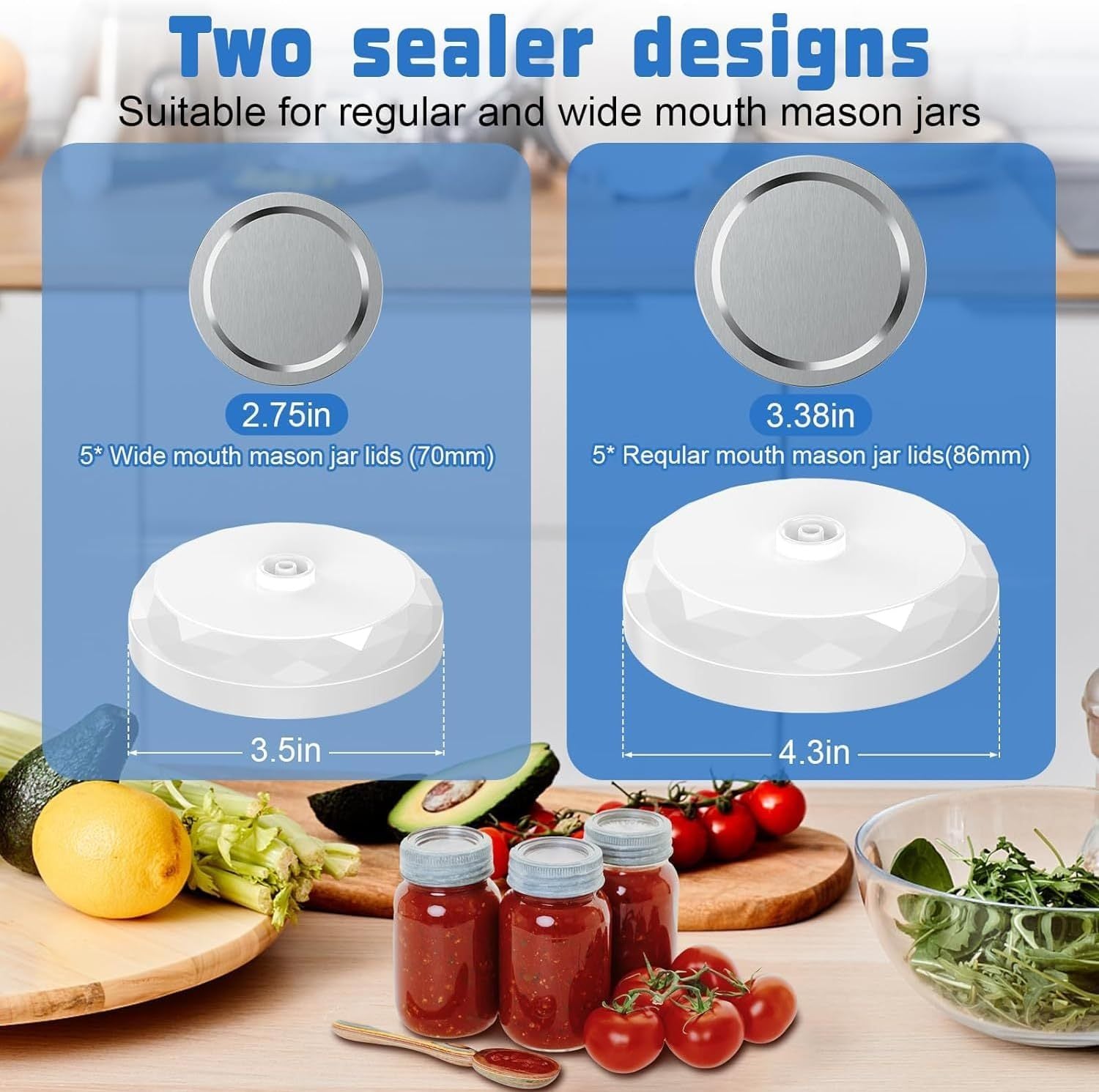 Mason Jar Vacuum Sealer Kit Portable Cordless Electric Mason Jar Vacuum Sealing Machine food Preservation seal clip