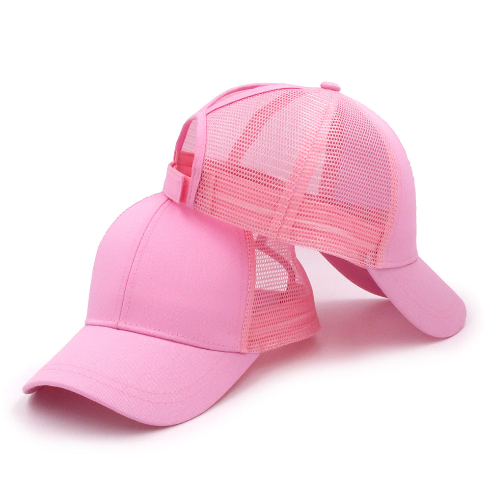 Wish Amazon&#039;s New European And American Women&#039;s Ponytail Cap Spot Summer Breathable Mesh Cap Back Opening Baseball Cap Can Be Customized