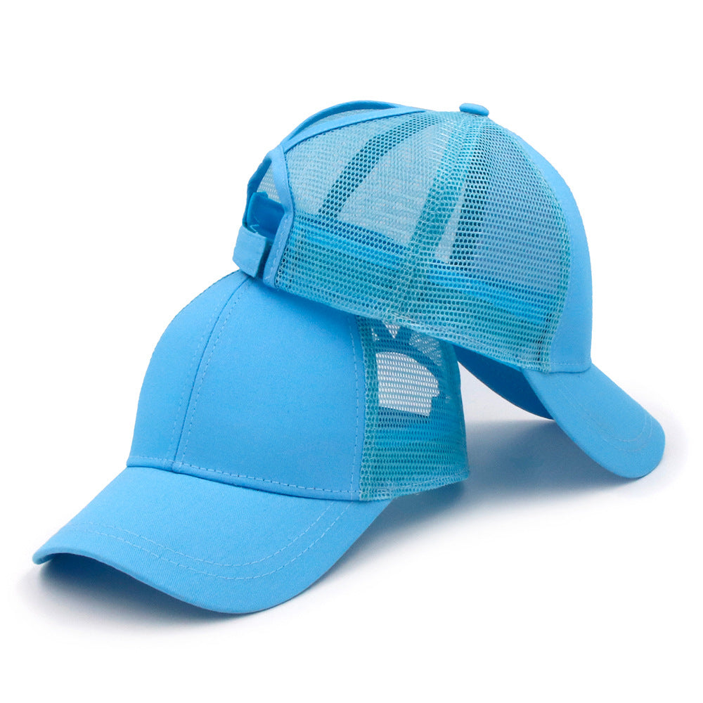 Wish Amazon&#039;s New European And American Women&#039;s Ponytail Cap Spot Summer Breathable Mesh Cap Back Opening Baseball Cap Can Be Customized